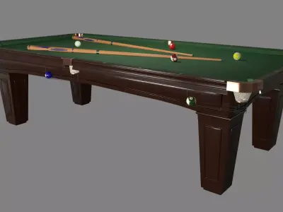 Pool Table Low-poly 3D model