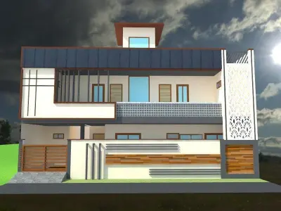 3D Duplex House 3D model