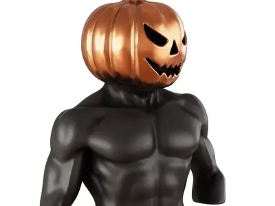 Mannequin torso with pumpkin head 3D model