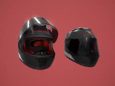 Moto Helmet Low-poly 3D model