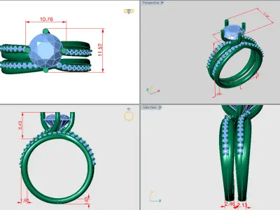 Round shape Trellis twisted ring with Diamonds on both sides 3D print model