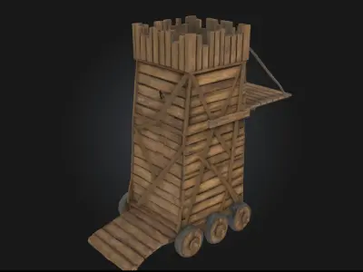 Siege Tower  Engine of Medieval Warfare 3D model