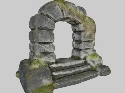  Ancient Stone Portal - Archway  Low-poly 3D model