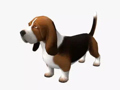 Basset Hound Low-poly 3D model