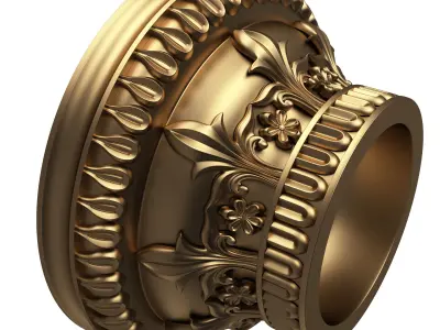 Carved Capital 1401 Low-poly 3D model