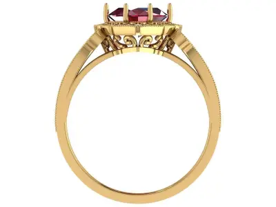 Luxury Golden Ring with Ruby 3D model