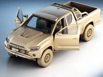 Generic Pickup Truck Game Ready Mesh Lowpoly Low-poly 3D model