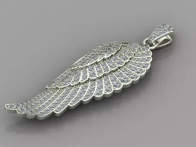 Bird wing pendant 3D print model