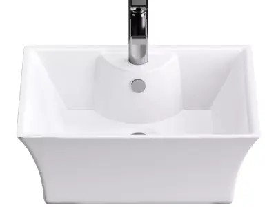 Square Countertop Vessel Bathroom Sink 3D model