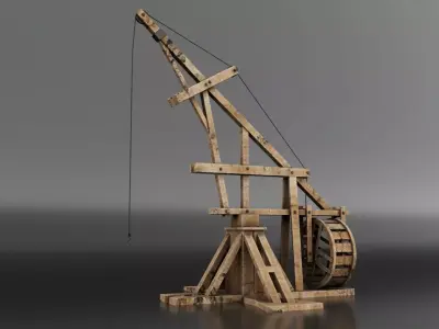 Medieval Lifting  Device Low-poly 3D model