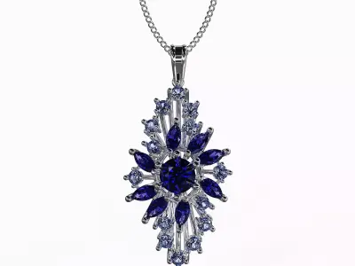 diamond pendant necklace  3D print model