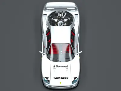 Ferrari F40 JDM Style Low-poly 3D model