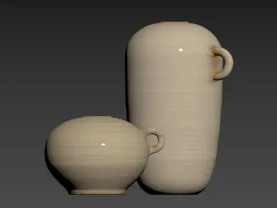 Ceramic Vase With Handle 3D model