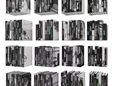 Books 150 pieces 3-9-2 Low-poly 3D model