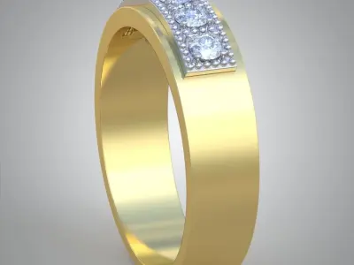 Diamond ring 0468 3D printable model  Free 3D print model