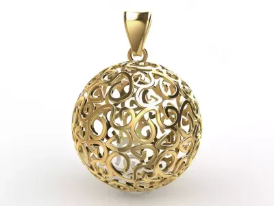Direct Casting Ball Pendant 3D model Texture 3D print model