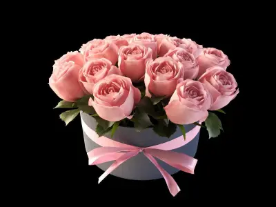pink flowerbox 3D model