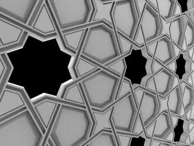 Arabic Decorative Pattern T1 Low-poly 3D model