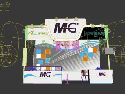 Booth - Area - 6X3-3DMAX2009-021 3D model