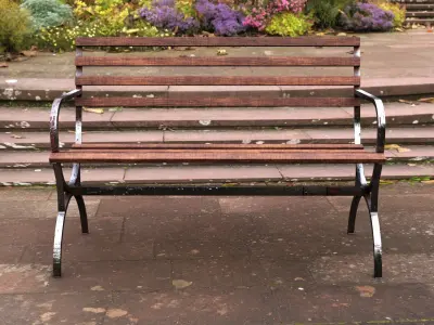 Park Bench Low-poly 3D model