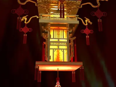 Chinese Palace Lantern 3D model 14
