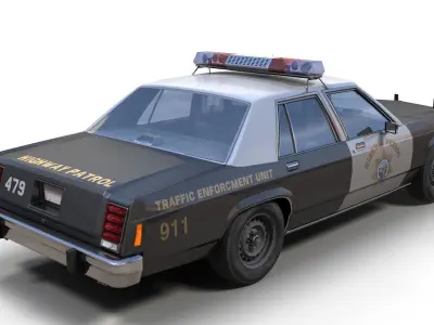 Police Patrol Car Low-poly 3D model