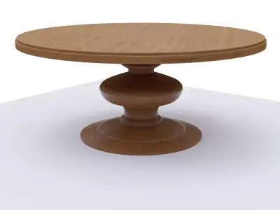 Round wooden table Free 3D model