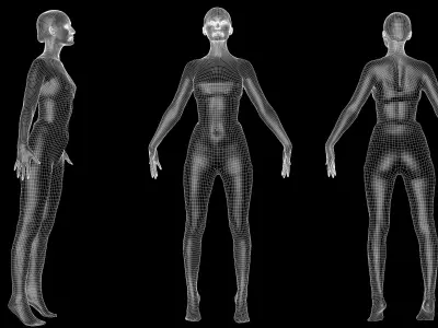 Woman sport 04 Low-poly 3D model