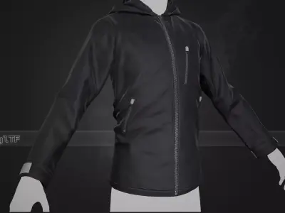 Black Snowboard Hoodie Style 1 Low-poly 3D model