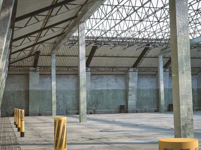 old warehouse Low-poly 3D model