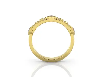 D-1803 gold diamond band ring 3D print model