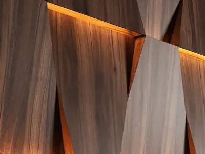 Wooden led panels 3D model