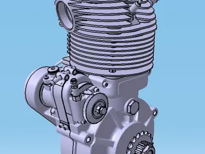 Engine speedway motorcycle ESO 500 3D model