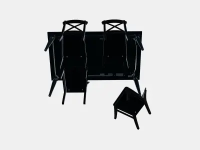 INGATORP - INGOLF Table and 4 chairs 3 Low-poly 3D model