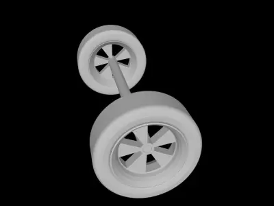 TOY CAR WHEELS WITH SHAFT - SPARE PARTS 3D print model