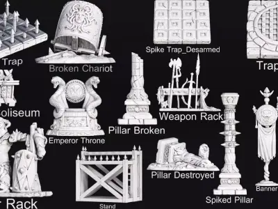 The Crimson San Arena part 1 3D Model Collection