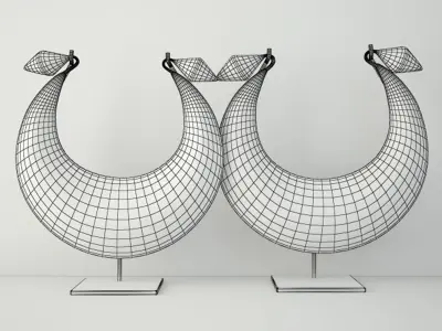 Tribal Metal Necklaces 3D model