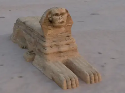 The pyramids of Giza and the Great Sphinx Giza Egypt 3D model