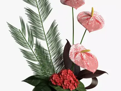 Anthurium bouqet 3D model