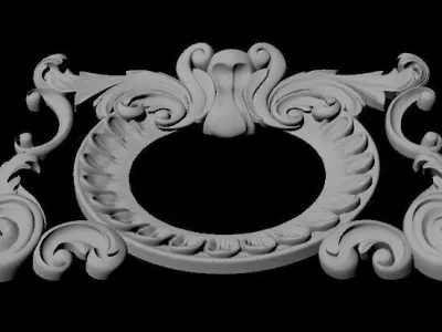 Central decor ornament for furniture 3D model 1011