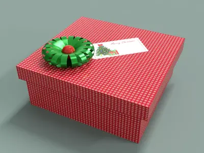 Gift Box Christmas Low-poly 3D model