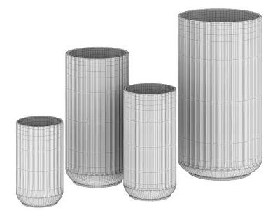 Lyngby vase Copenhagen green matt 3D model