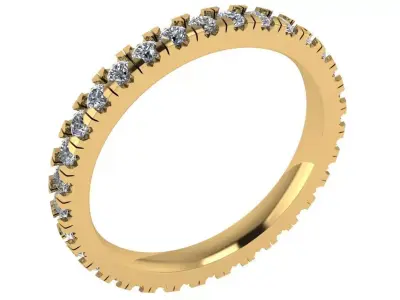 Round brilliant-cut Eternity Ring 3D print model