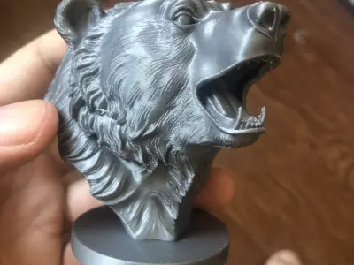 bear head sculpture 3D print model purchase