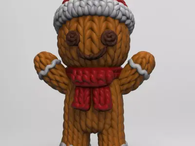 Knitty Gingerbread Man  3D Printable Holiday Figure 3D print model
