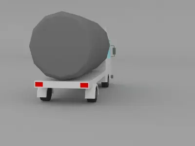 lowpoly tanker truck Low-poly 3D model