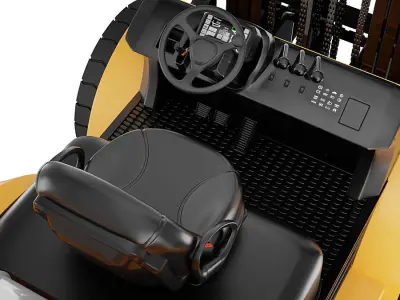 Cat Forklift Manual Loader and Carts Kit BLENDER 3D Model Cycles 3D model