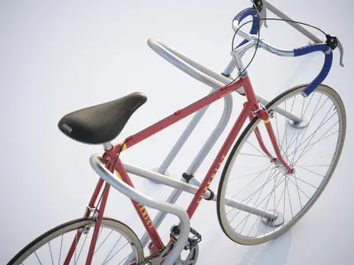 Stand with a model of a bicycle 3D model