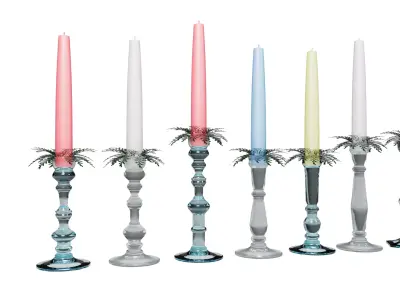 Candles and candlesticks for christmas 3D model