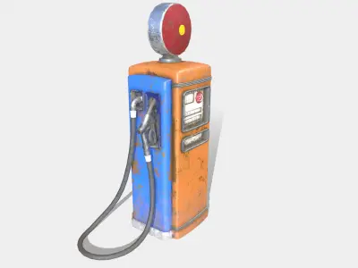 Gas Petrol Pump Low-poly 3D model